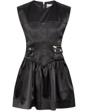 Ganni Dress With Pockets - Black