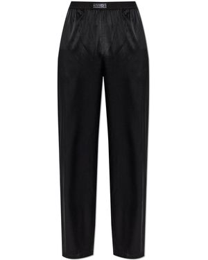 MM6 by Maison Margiela Silk Underwear Trousers - Black