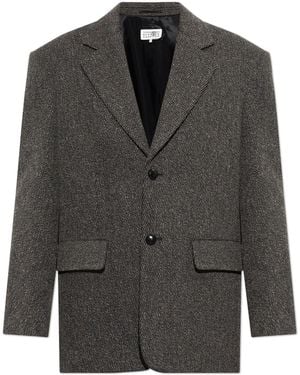 MM6 by Maison Margiela Blazer With Open Lapels - Black