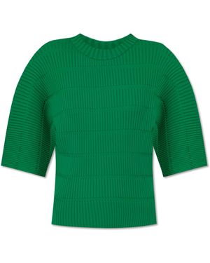 Pleats Please Issey Miyake Top With Round Neckline - Green