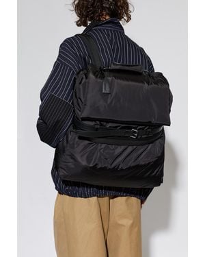 Moschino Backpack With A Leather Strap - Black