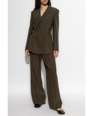 Loewe Wool Blazer With Belt - Brown