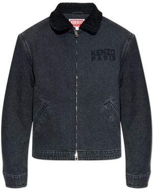 KENZO Denim Jacket With Logo - Blue
