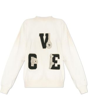 Golden Goose Sweatshirt With Patches - Natural