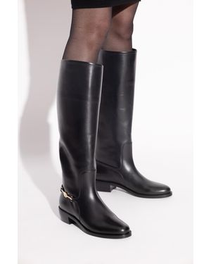 Ferragamo Therma Leather Boots - Black