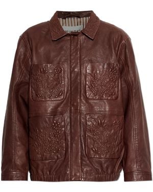 Munthe Baram Leather Jacket - Brown