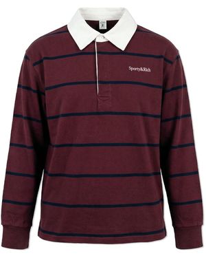 Sporty & Rich Long-Sleeve Polo From The 'Central Park Drop' Collection - Red