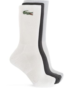Lacoste Three-Pack Of Socks With Logo - White