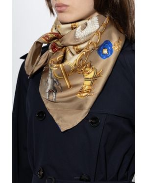 Burberry Silk Scarf - Blue