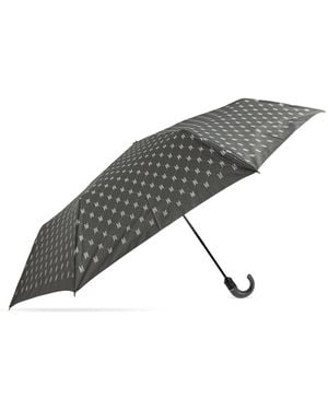 Moschino Folding Umbrella With Monogram - Grey