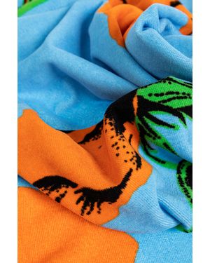 KENZO Beach Towel With Logo - Blue