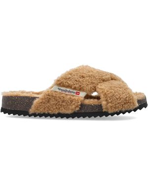 DIESEL 'D-Woodstock-Sa' Slides - Brown