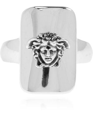 Versace Signet Ring With Medusa's Head - White