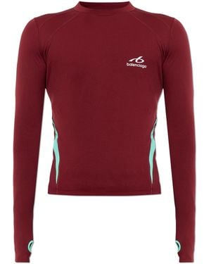 Balenciaga T-Shirt With Printed Logo - Red