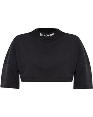 Palm Angels T-Shirt With Logo - Black