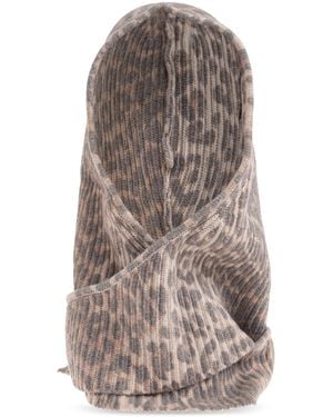 Ganni Balaclava With Logo - Brown