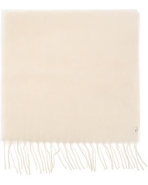 Canada Goose Wool Scarf With Logo - Natural