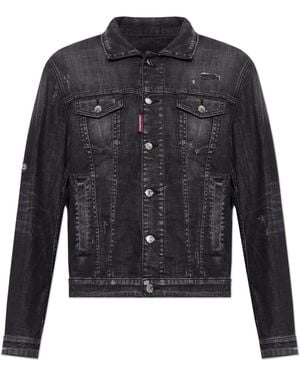 DSquared² Denim Jacket With A Vintage Effect - Black
