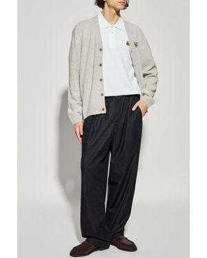 Maison Kitsuné Polo With Logo Patch - White