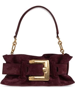 Balmain Suede Bag "Anthem Mini" - Purple