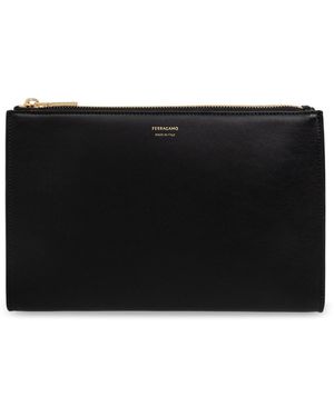 Ferragamo Leather Cosmetic Bag - Black