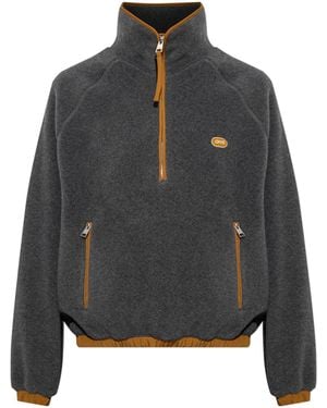 Ami Paris Fleece With Sewn-On Logo - Black