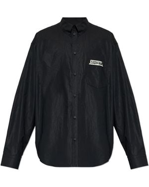 Balenciaga Shirt With Logo - Blue