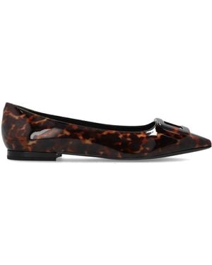 Roger Vivier Leather Ballet Flats - Brown
