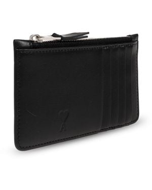Ami Paris Leather Card Holder - Black