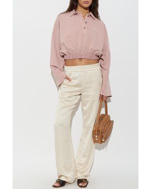 Palm Angels Cropped Long-Sleeve Polo - Pink