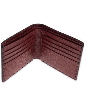 Fendi Leather Wallet With Logo - Red