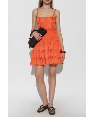 Alaïa Short Strappy Dress - Orange