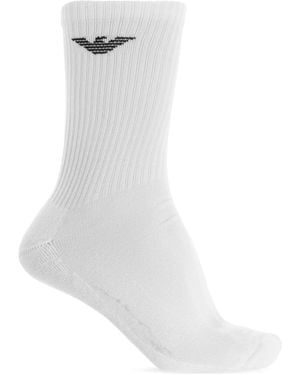 Emporio Armani Three-pack Of Socks With Logo, , Multicolour - White