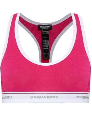 DSquared² Lingerie Top With Logo - Pink