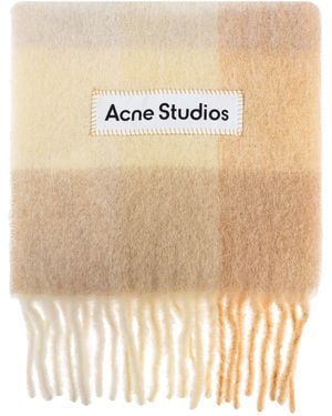 Acne Studios Scarf With Logo - Natural