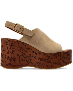 Chloé Wedge Sandals "Maxime" - Brown