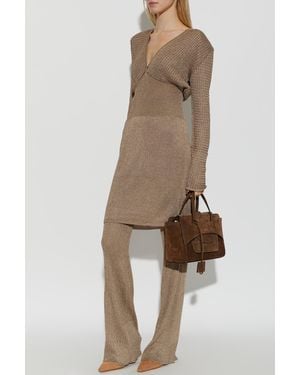 Akep Pants With Lurex Thread - Natural