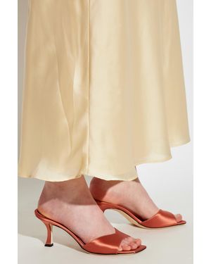 Jimmy Choo "Skye" Satin Heeled Mules - Orange