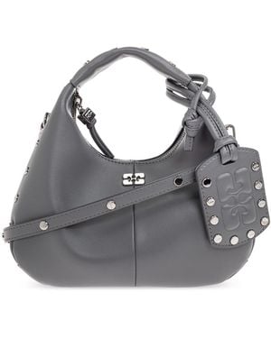 Ganni Eco Leather Bag Finished With Studs - Grey