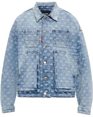 DSquared² Denim Jacket With Monogram - Blue