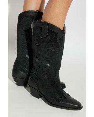 AllSaints Suede Heeled Ankle Boots "Dolly" - Black