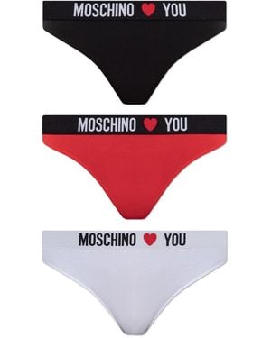 Moschino Three-Pack Of Thongs - Red