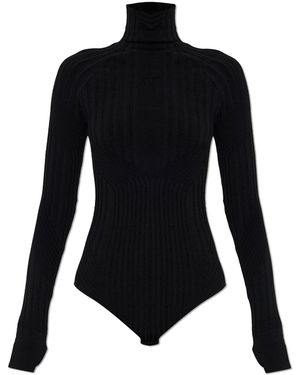 Perfect Moment Ribbed "Seamless" Bodysuit - Black
