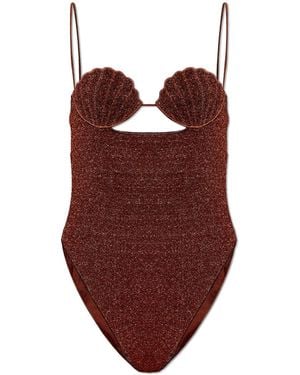 Oséree One-Piece Swimsuit With Lurex Thread - Red