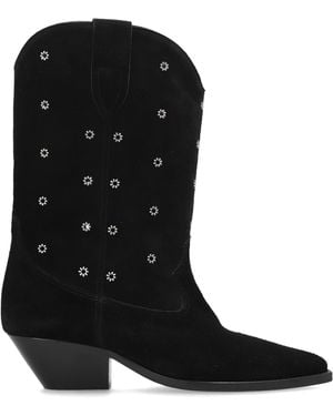 Isabel Marant Suede Heeled Ankle Boots "Duerto" - Black