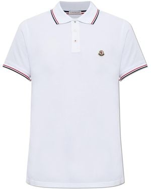 Moncler Polo With Logo Patch - White