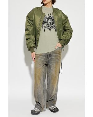 44 Label Group Jeans With A 'Vintage' Effect - Green