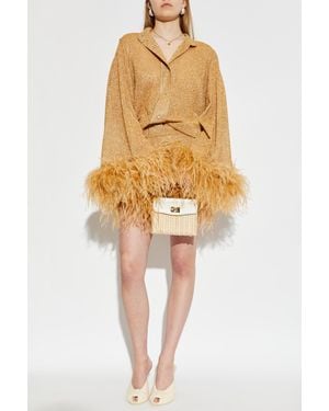 Oséree Shirt With Ostrich Feathers - Yellow