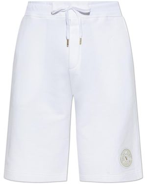 Versace Jeans Couture Sweatshorts With Logo Patch - White