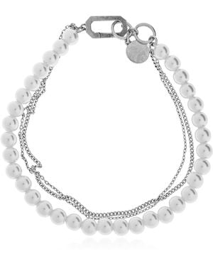 AllSaints Bracelet With Glass Pearls - White